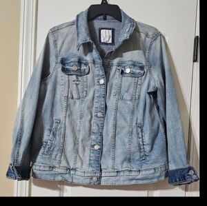 LC Lauren Conrad Distressed  Light Blue Jean Jacket